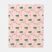 Gouden Kerst Strand Dag Roze Fleece Deken (Voorkant)