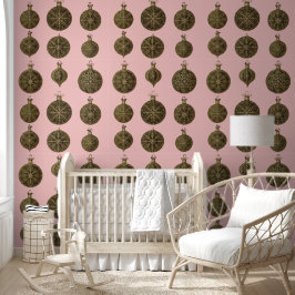 Gouden kerstballen behang