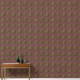 Gouden kerstballen behang