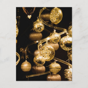 Gouden kerstballen en spiraalpatroon briefkaart