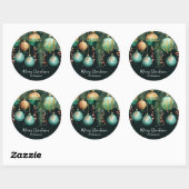 Gouden Kerstballen Kerstboom Ronde Sticker (Vel)