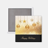 Gouden Kerstballen Vakantie Kerstmagneet Magneet (Voorkant / Achterkant)