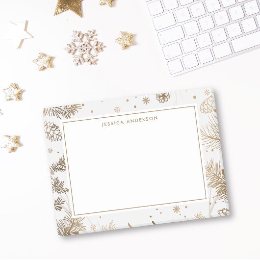 Gouden kerstblad gepersonaliseerde naam post-it® notes