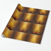 Gouden kerstbomen cadeaupapier (Uitgerold)