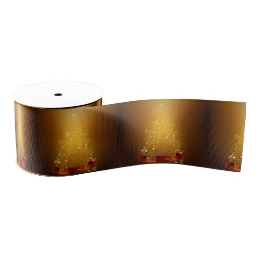 Gouden kerstbomen grosgrain lint (Spoel)