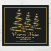 Gouden kerstbomen Warmste wensen Vakantie Likeurfles Etiket (Enkel label)