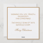 Gouden Kerstboom Bedrijfs Kerstkaart (Achterkant)