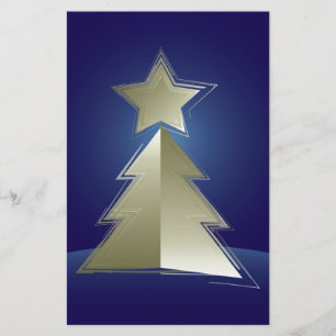 Gouden kerstboom briefpapier