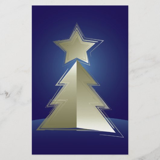 Gouden kerstboom briefpapier (Voorkant)