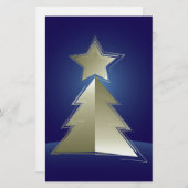 Gouden kerstboom briefpapier (Voorkant / Achterkant)