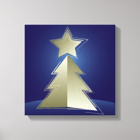 Gouden kerstboom canvas afdruk (Voorkant)