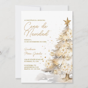 Gouden Kerstboom Cena De Navidad Dinner Party Kaart