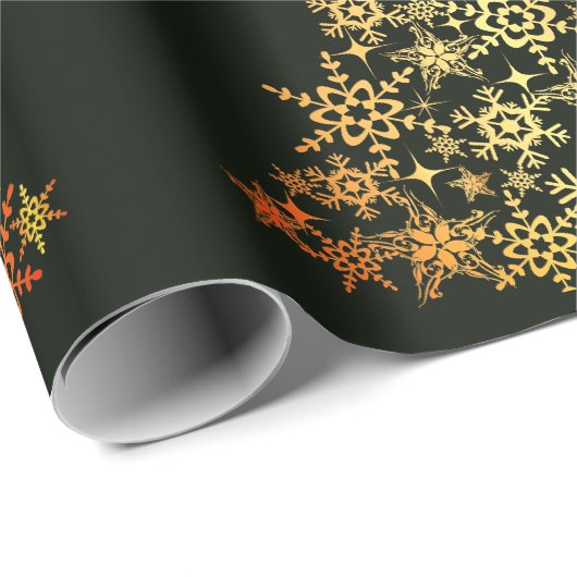 Gouden kerstboom Donkergroen inpakpapier (Rol Hoek)