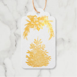 Gouden kerstboom en baard cadeaulabels