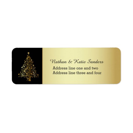 gouden kerstboom etiket (Voorkant)