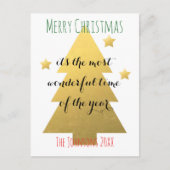 Gouden Kerstboom Feestdagenkaart (Voorkant)