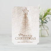 Gouden Kerstboom Feestdagenkaart (Staand voorkant)