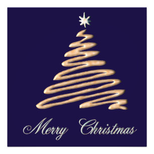 gouden kerstboom foto afdruk