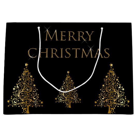 gouden kerstboom groot cadeauzakje (Voorkant)