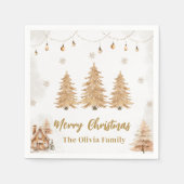 Gouden Kerstboom Kerstfeest Servet (Voorkant)