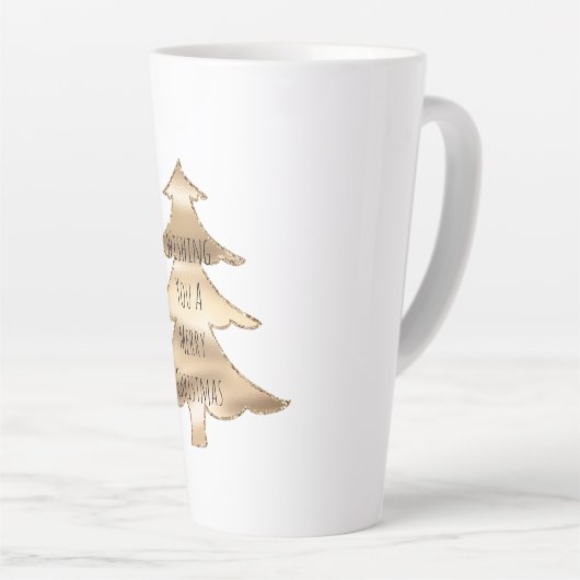 gouden kerstboom latte mok (Rechterhoek)