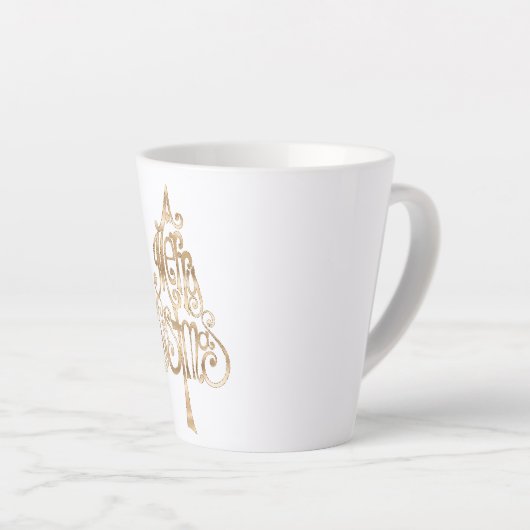 gouden kerstboom latte mok (Rechterhoek)