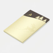 Gouden kerstboom met rendier post-it® notes (Schuin)