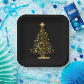 Gouden Kerstboom Papier Bord (Feest)