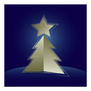 Gouden kerstboom perfect poster