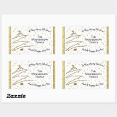 Gouden kerstboom rechthoekige sticker (Vel)