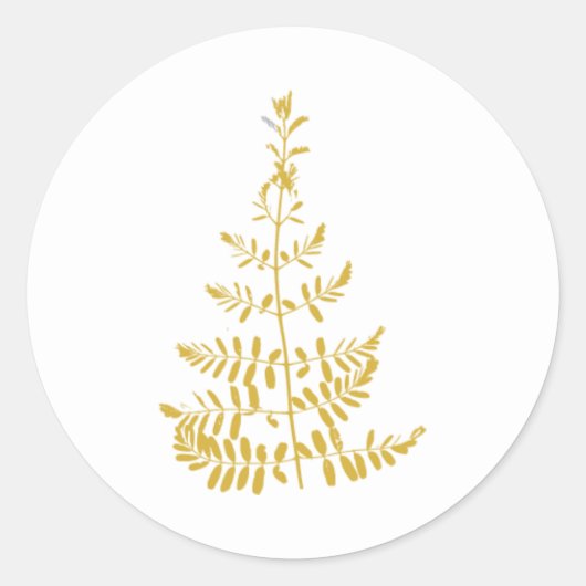 gouden kerstboom ronde sticker (Voorkant)
