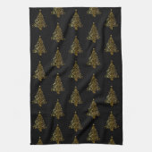 gouden kerstboom theedoek (Verticaal)