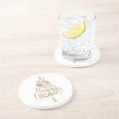 gouden kerstboom zandsteen onderzetter (Zijkant)