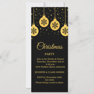 Gouden Kerstboomornamenten Uitnodiging
