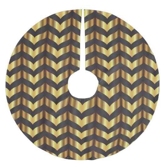 gouden kerstboomrok met chevron xmas kerstboomrok kerstboom rok (Voorkant)