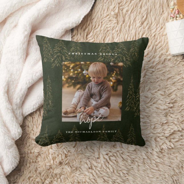 Gouden Kerstbos voor bomen Kussen (Deken)