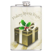 Gouden Kerstcadeau Fles Heupfles (Voorkant)
