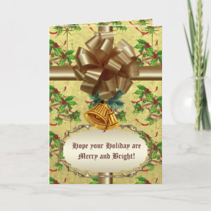 gouden kerstcellen feestdagen kaart