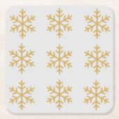 Gouden kerstfeest vierkante kartonnen onderzetter (Voorkant)