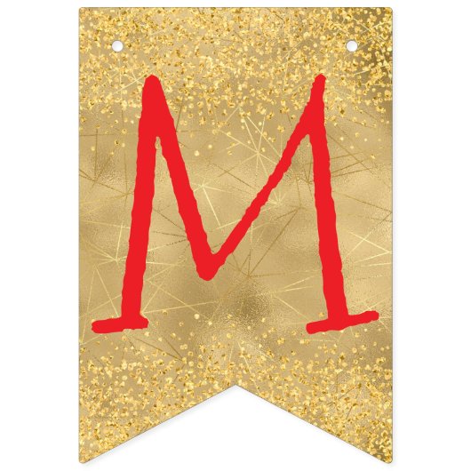Gouden kerstfeest vlaggetjes (Tweede vlag)