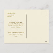 gouden kerstfeest winterscène feestdagenkaart (Achterkant)