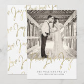 Gouden Kerstkaarten met Vrede Liefde Vreugde Feestdagenkaart (Voorkant / Achterkant)