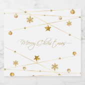 Gouden kerstkalligrafie sparkling wijnetiket (Enkel label)