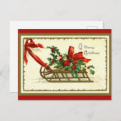 gouden kerstkledij feestdagenkaart (Voorkant / Achterkant)