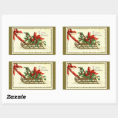  gouden kerstkledij rechthoekige sticker (Vel)