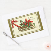  gouden kerstkledij rechthoekige sticker (Envelop)