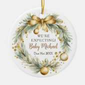 Gouden kerstkrans Ornament dat we verwachten (Voorkant)