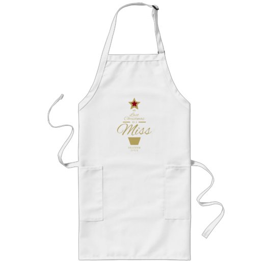 Gouden Kerstmis als Miss Quote Future MRS. Lang Schort (Voorkant)