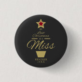 Gouden Kerstmis als Miss Quote Future MRS. Ronde Button 3,2 Cm (Voorkant)
