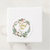 Gouden Kerstmis Bloemen Dank u Label (In situ)